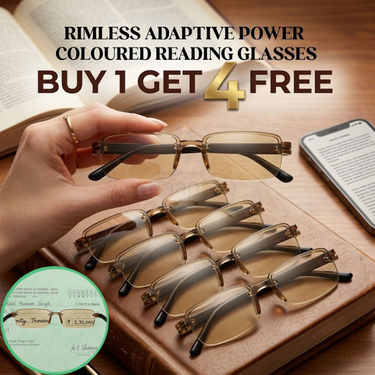Rimless Adaptive Power Coloured Reading Glasses Buy 1 Get 4 Free (5OC1RG2)